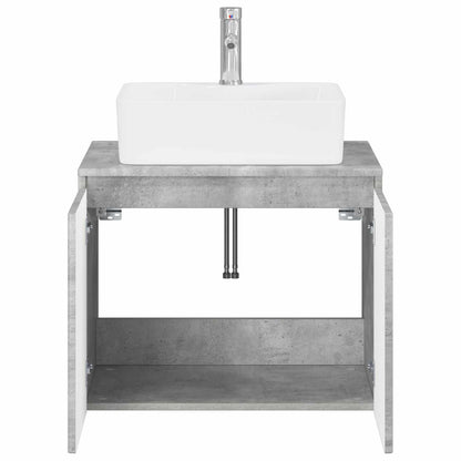 Bathroom Furniture Set Concrete Grey Engineered Wood