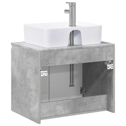 Bathroom Furniture Set Concrete Grey Engineered Wood