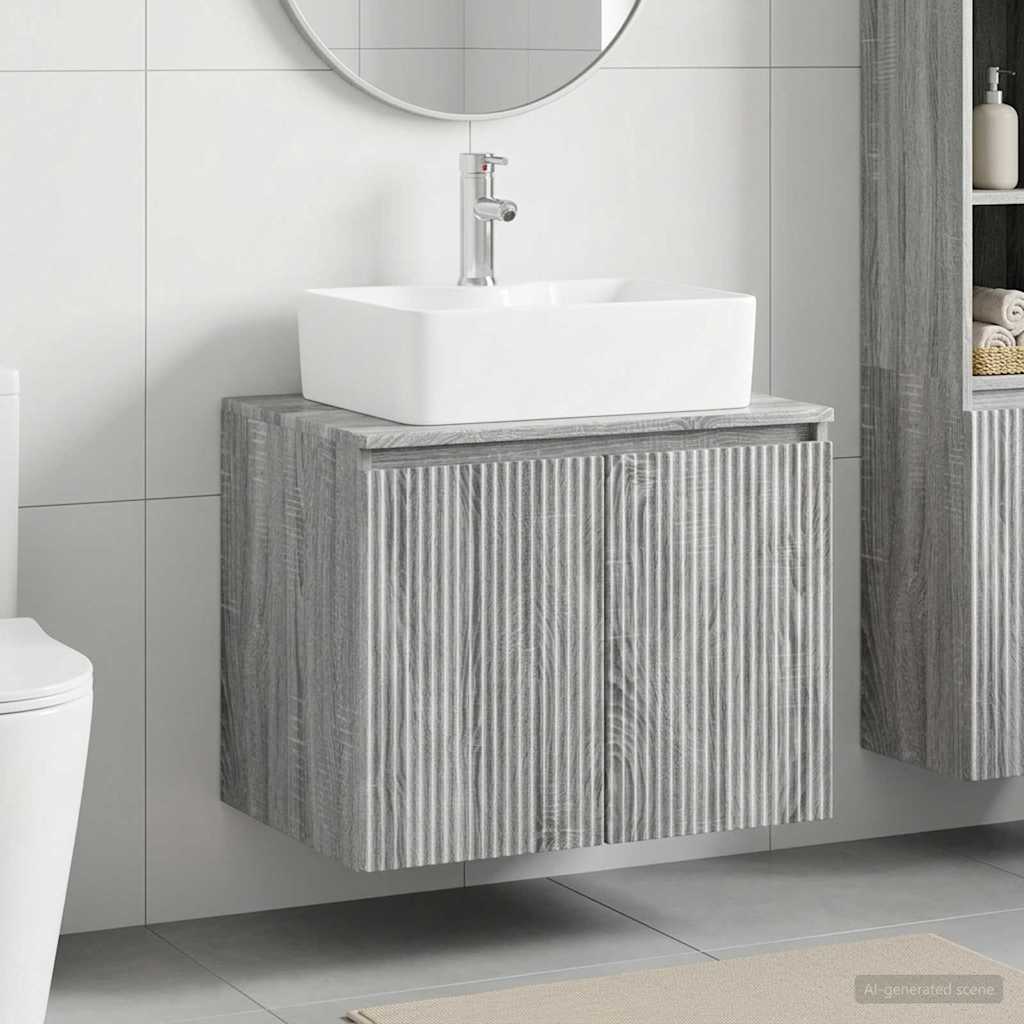 Bathroom Furniture Set Grey Sonoma Engineered Wood