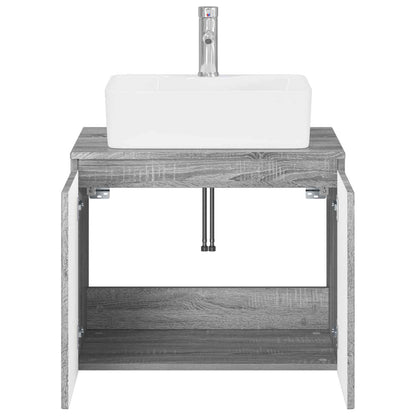 Bathroom Furniture Set Grey Sonoma Engineered Wood