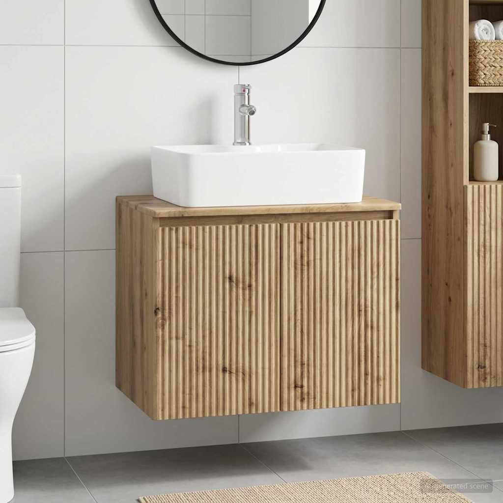 Bathroom Furniture Set Artisan Oak Engineered Wood