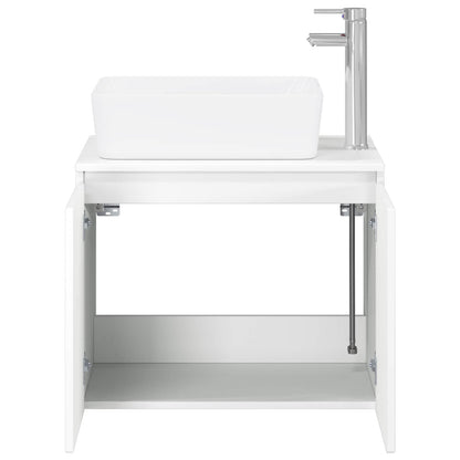 Bathroom Furniture Set White Engineered Wood