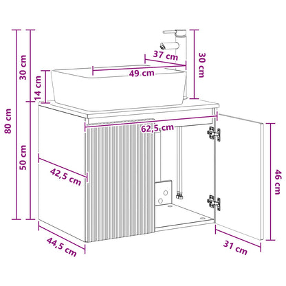 Bathroom Furniture Set High Gloss White Engineered Wood