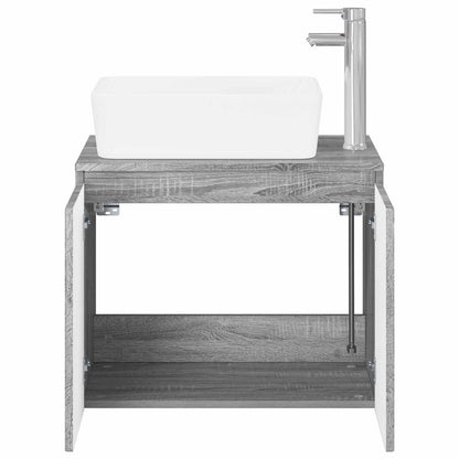 Bathroom Furniture Set Grey Sonoma Engineered Wood
