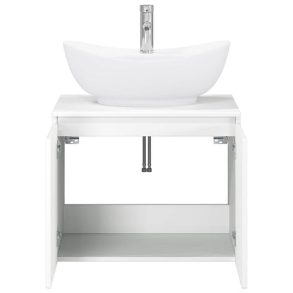 Bathroom Furniture Set White Engineered Wood