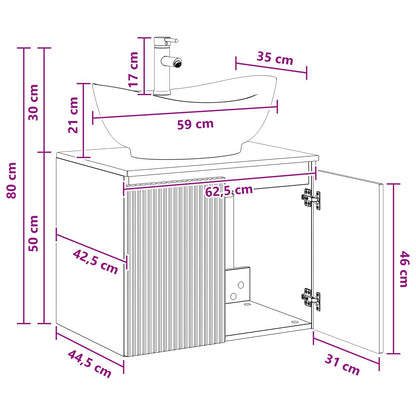 Bathroom Furniture Set White Engineered Wood