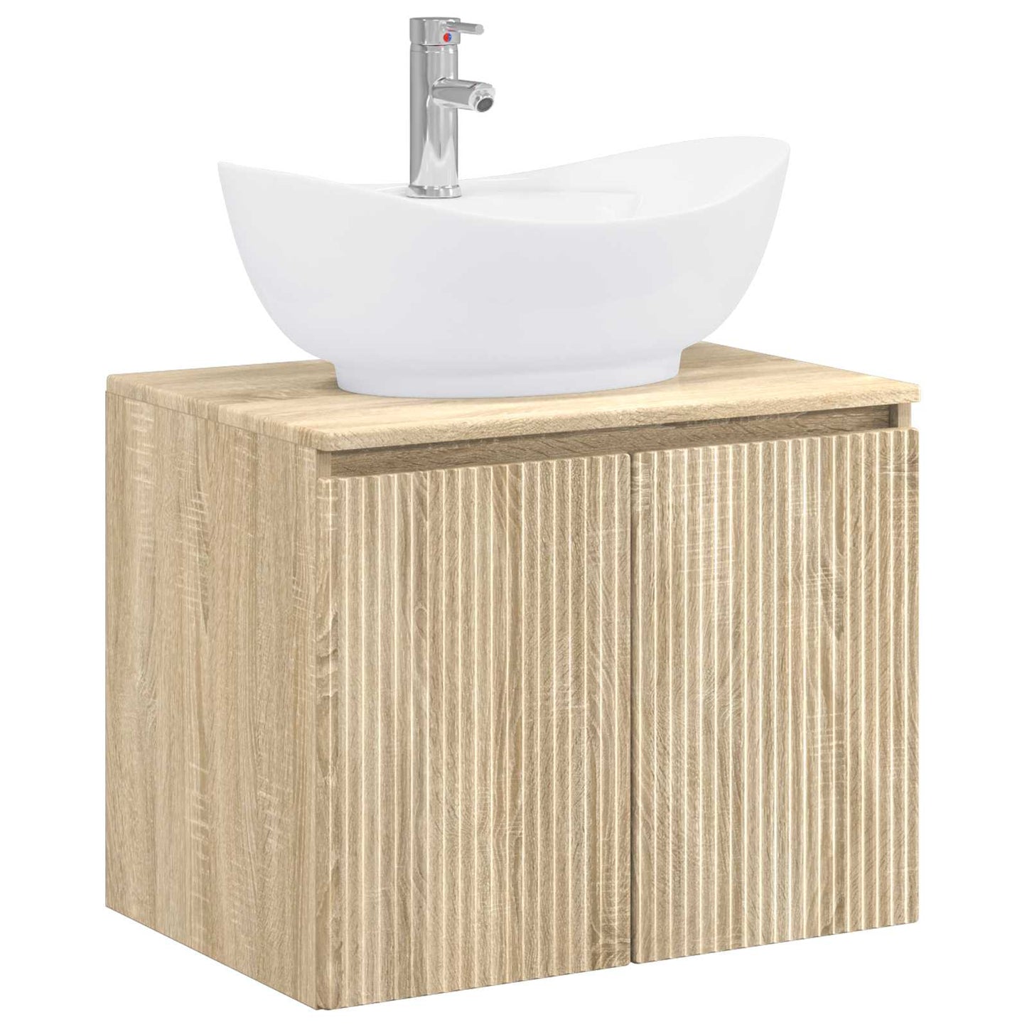 Bathroom Furniture Set Sonoma Oak Engineered Wood