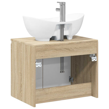 Bathroom Furniture Set Sonoma Oak Engineered Wood