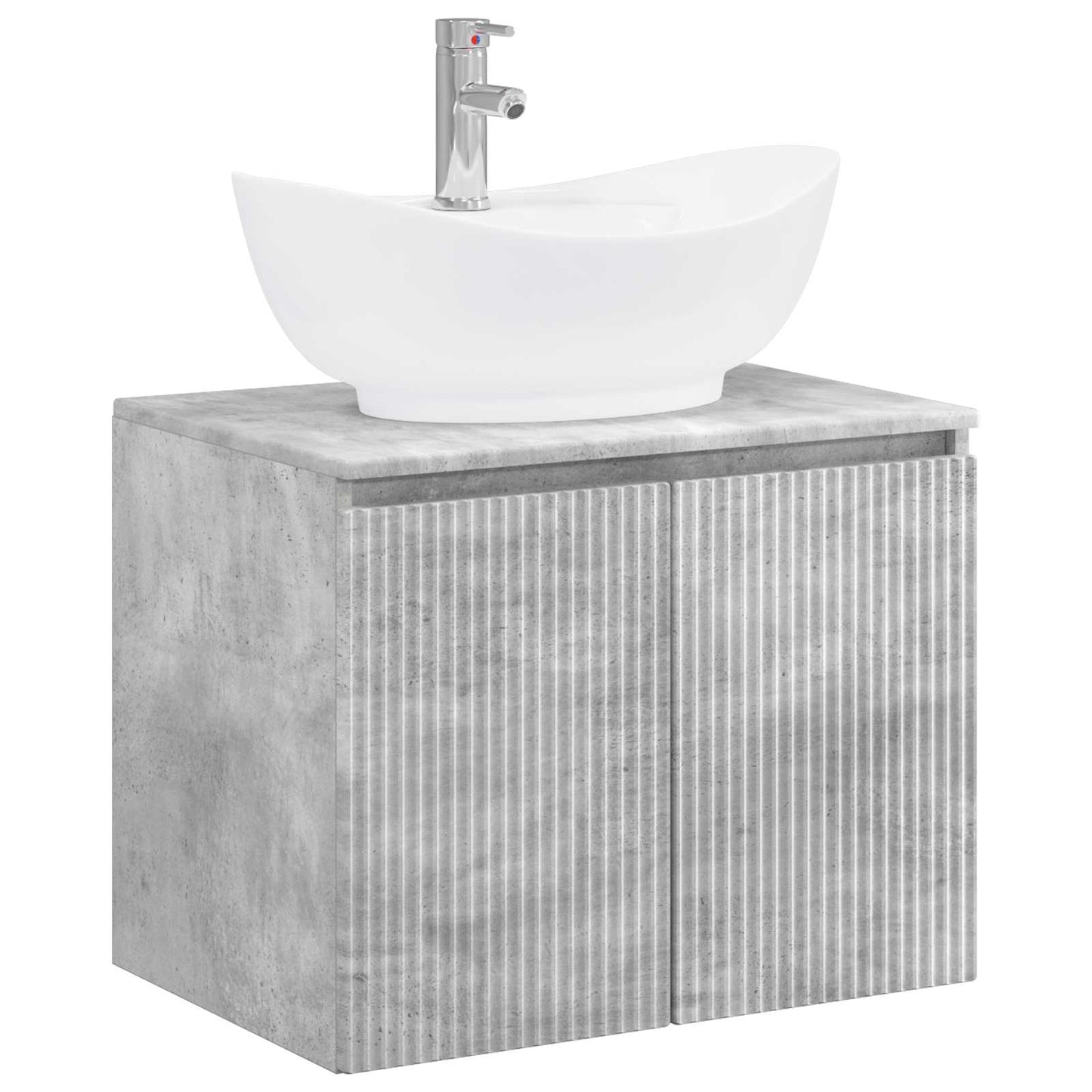 Bathroom Furniture Set Concrete Grey Engineered Wood