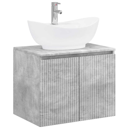 Bathroom Furniture Set Concrete Grey Engineered Wood