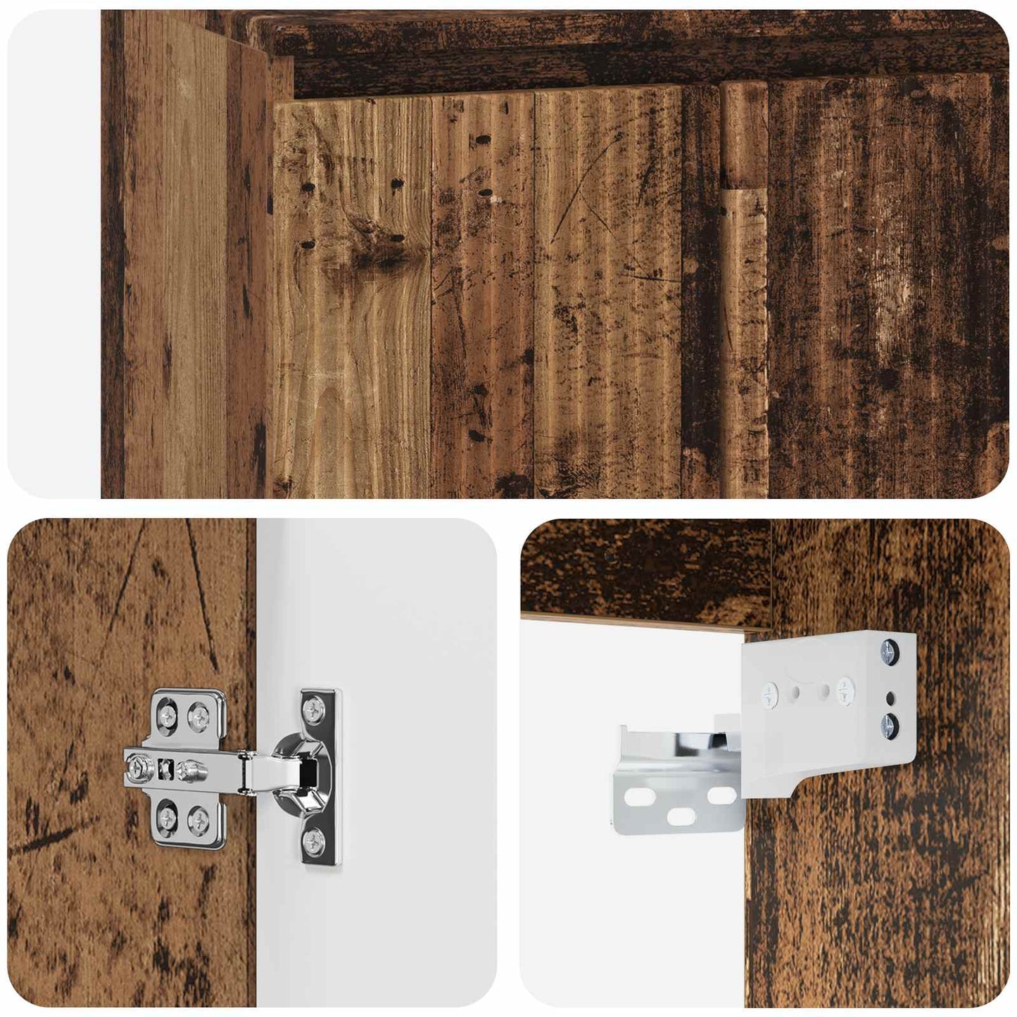 Bathroom Furniture Set Old Wood Engineered Wood