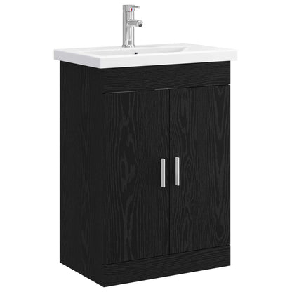 Bathroom Furniture Set Black Oak 61 x 40 x 84.5 cm