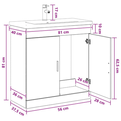 Bathroom Furniture Set Concrete Grey 81 x 40 x 84.5 cm