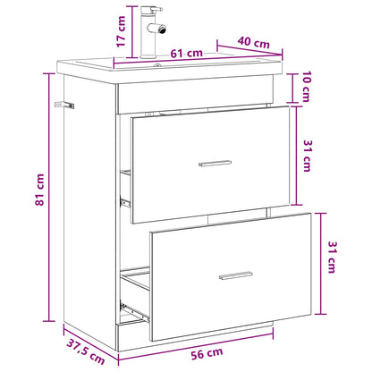 Bathroom Furniture Set Concrete Grey 61 x 40 x 84.5 cm