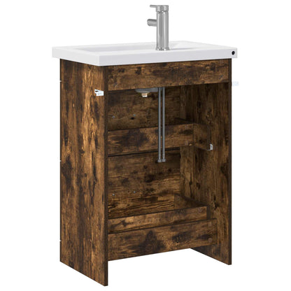 Bathroom Furniture Set Smoked Oak 61 x 40 x 84.5 cm