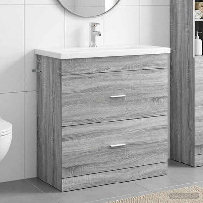 Bathroom Furniture Set Grey Sonoma 81 x 40 x 84.5 cm