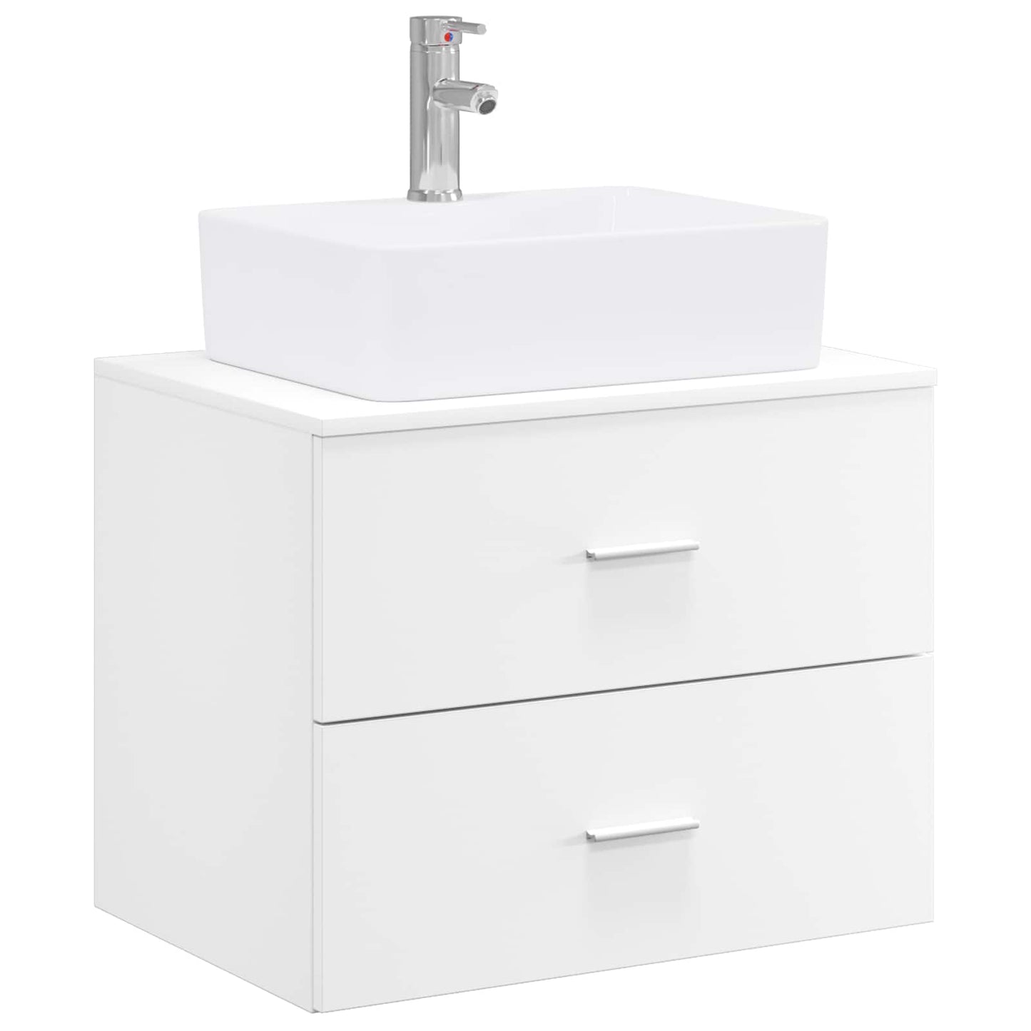 Bathroom Furniture Set White Engineered Wood