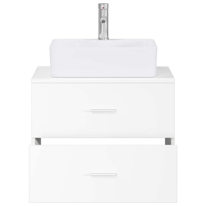 Bathroom Furniture Set White Engineered Wood