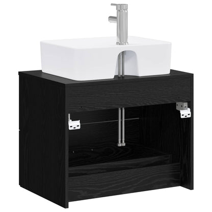Bathroom Furniture Set Black Oak Engineered Wood