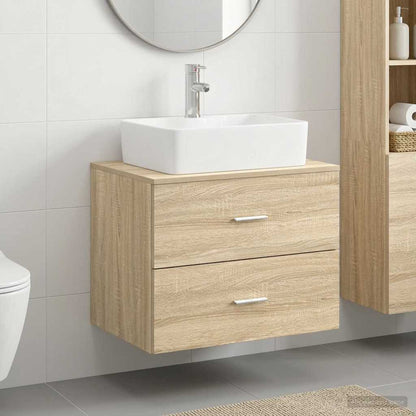 Bathroom Furniture Set Sonoma Oak Engineered Wood