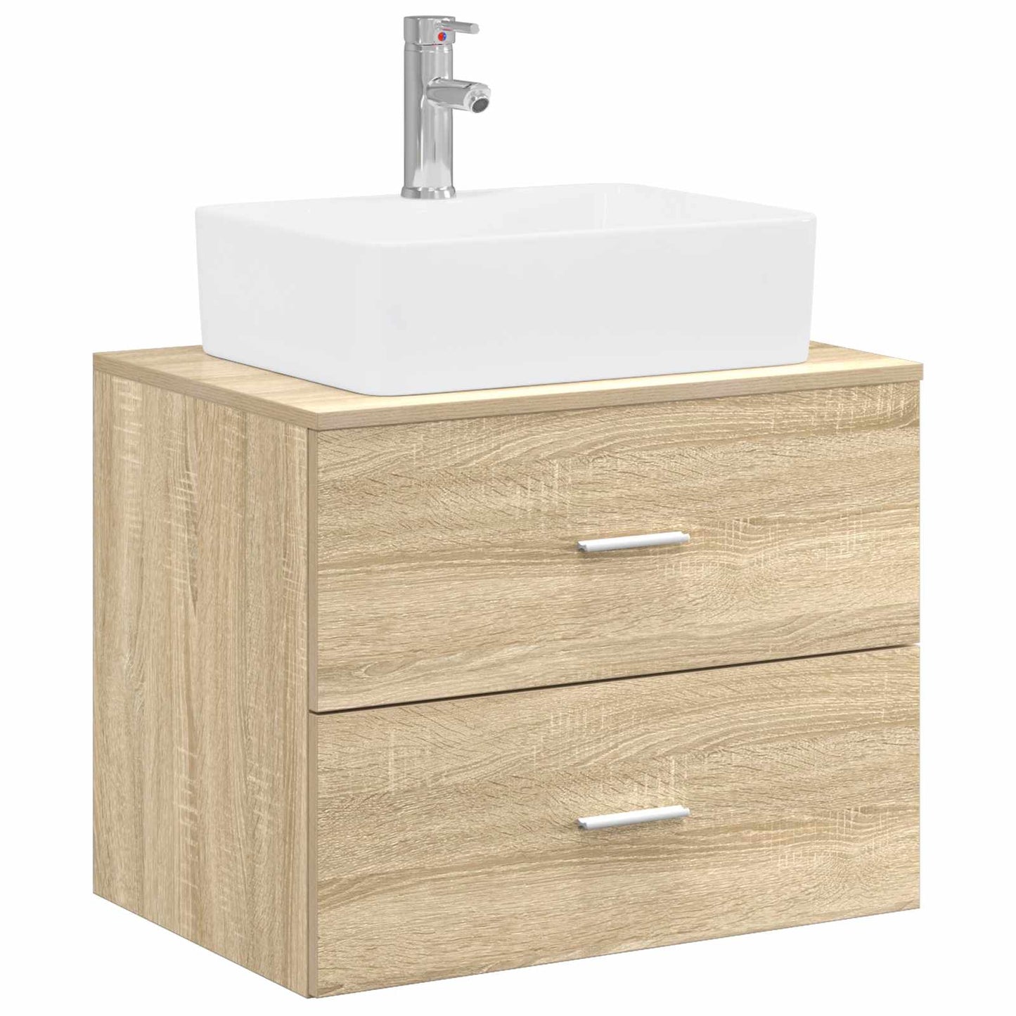 Bathroom Furniture Set Sonoma Oak Engineered Wood