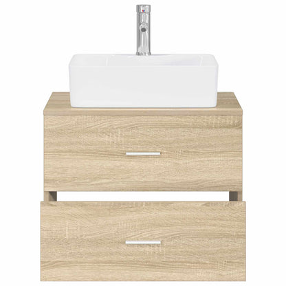 Bathroom Furniture Set Sonoma Oak Engineered Wood