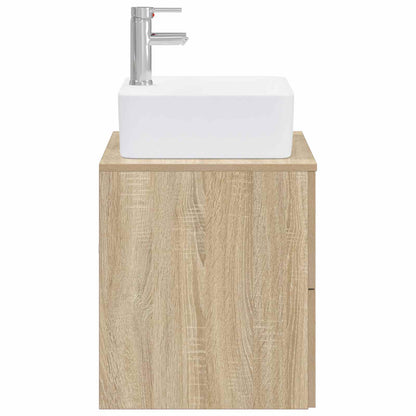 Bathroom Furniture Set Sonoma Oak Engineered Wood