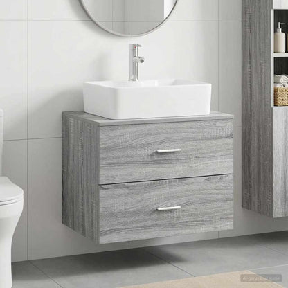 Bathroom Furniture Set Grey Sonoma Engineered Wood