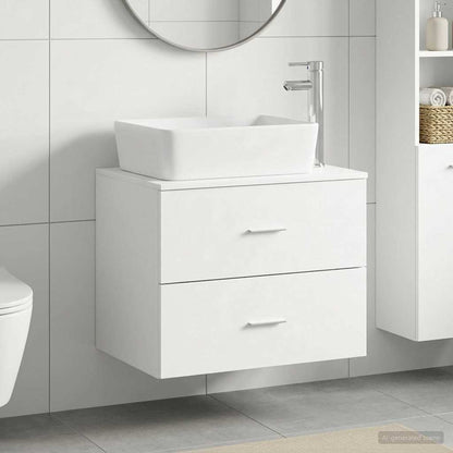 Bathroom Furniture Set White Engineered Wood