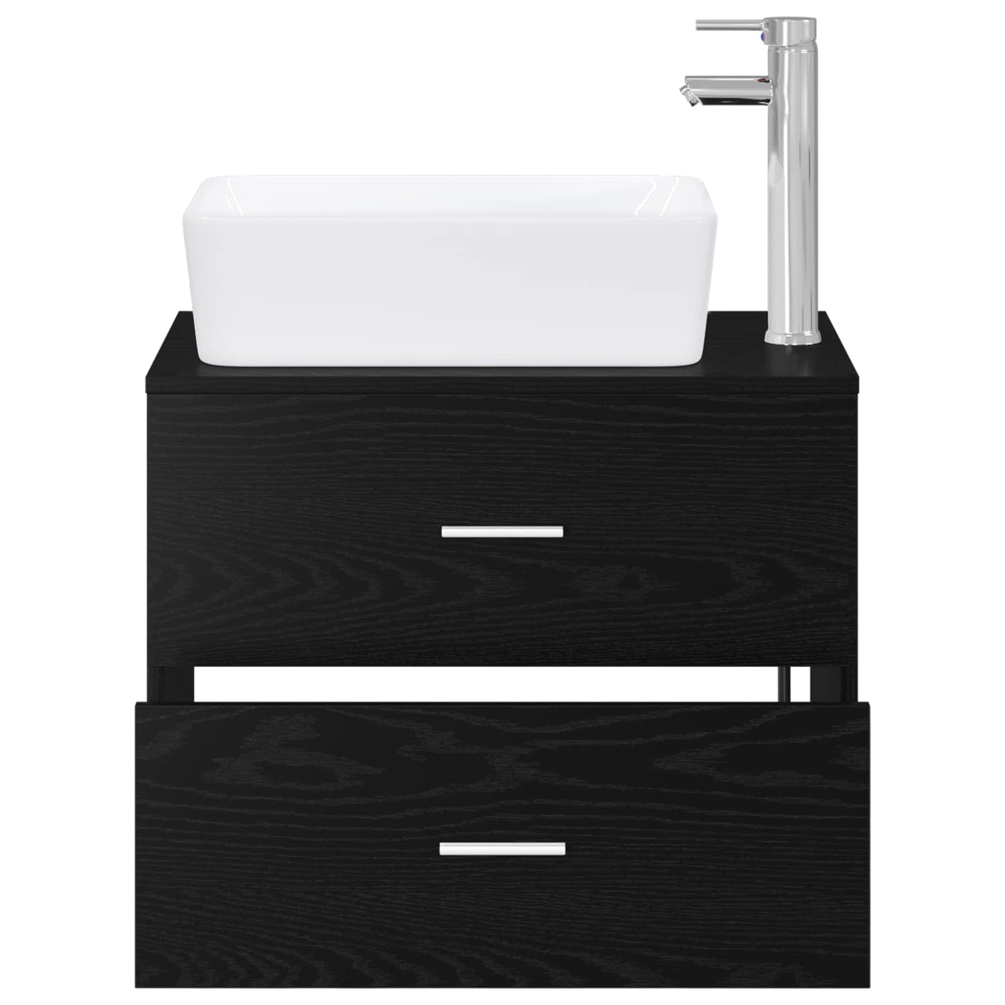 Bathroom Furniture Set Black Oak Engineered Wood