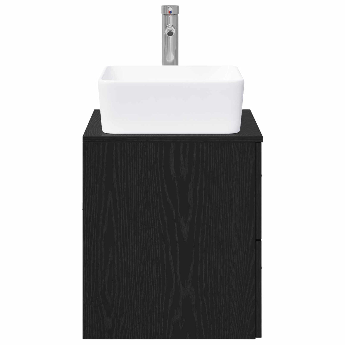 Bathroom Furniture Set Black Oak Engineered Wood