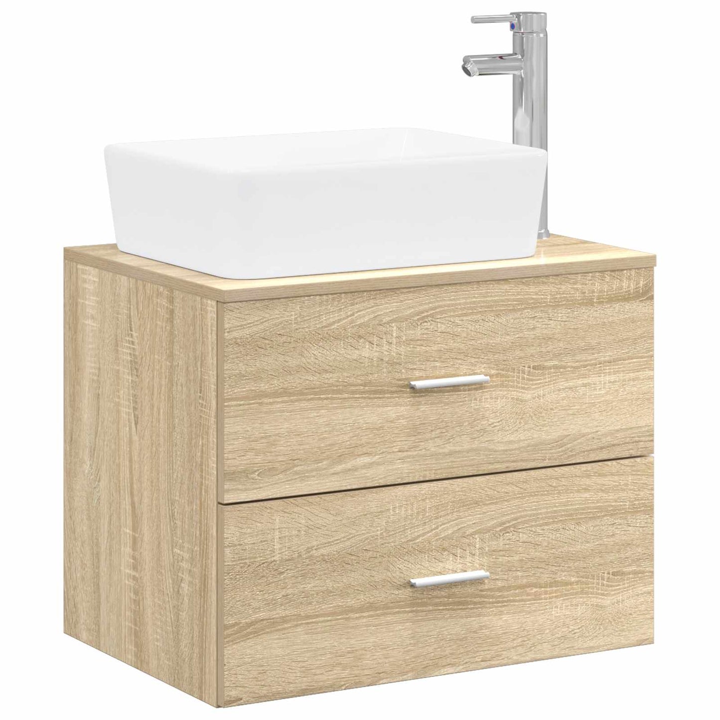 Bathroom Furniture Set Sonoma Oak Engineered Wood