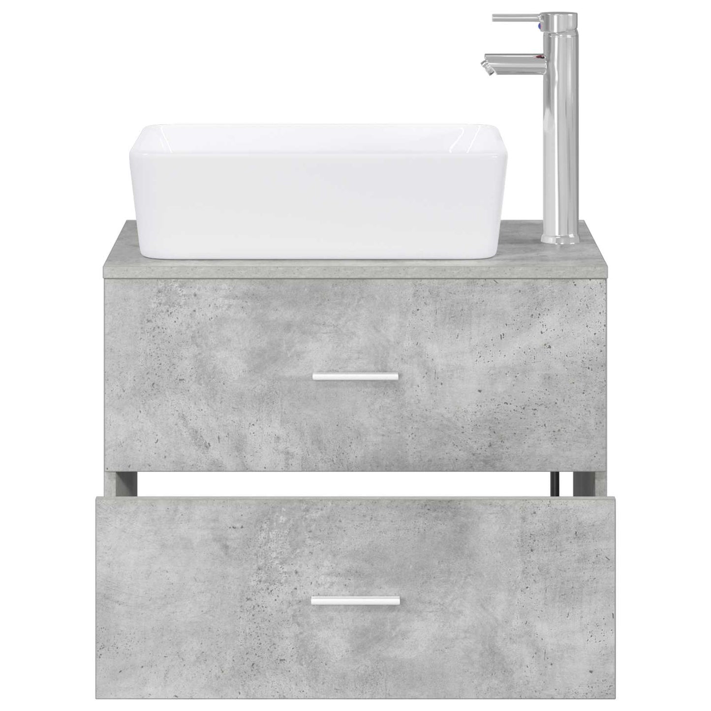 Bathroom Furniture Set Concrete Grey Engineered Wood