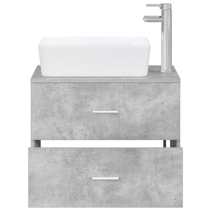 Bathroom Furniture Set Concrete Grey Engineered Wood