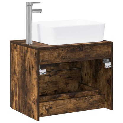 Bathroom Furniture Set Smoked Oak Engineered Wood
