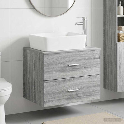 Bathroom Furniture Set Grey Sonoma Engineered Wood