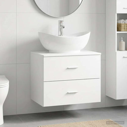 Bathroom Furniture Set White Engineered Wood