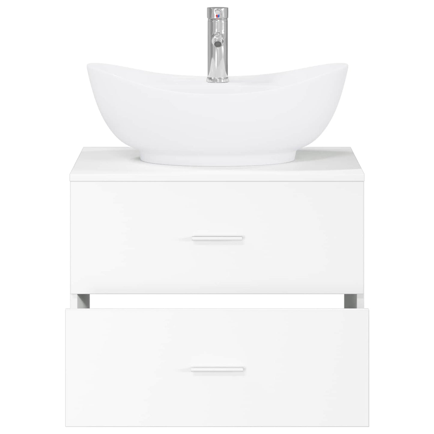 Bathroom Furniture Set White Engineered Wood