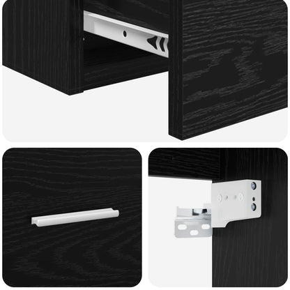 Bathroom Furniture Set Black Oak Engineered Wood