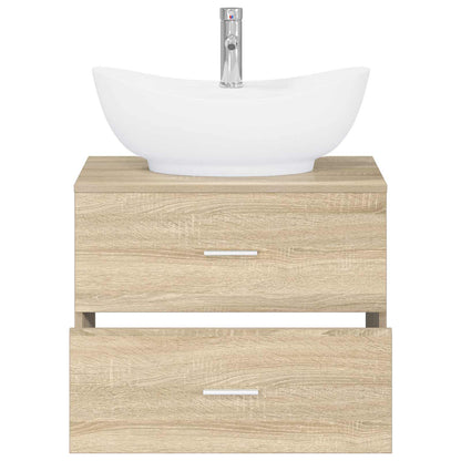 Bathroom Furniture Set Sonoma Oak Engineered Wood