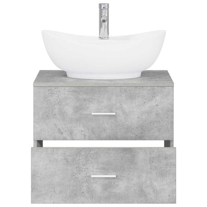 Bathroom Furniture Set Concrete Grey Engineered Wood