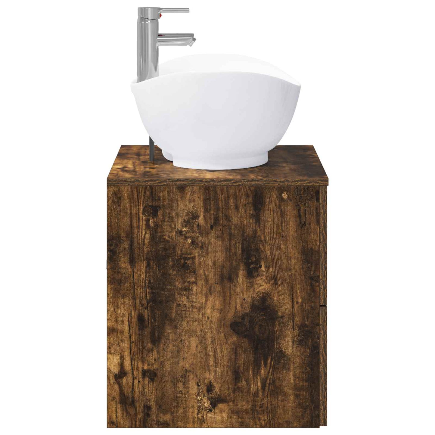 Bathroom Furniture Set Smoked Oak Engineered Wood