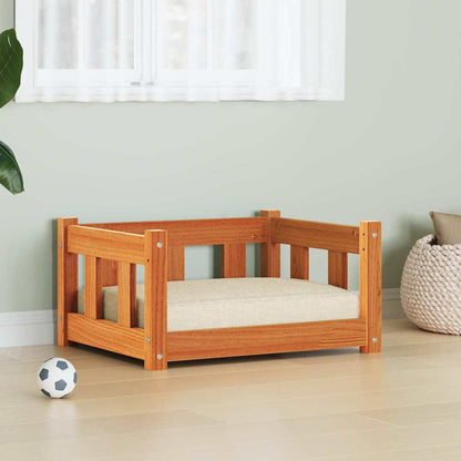Dog Bed with Storage Wax Brown 55 x 45 x 28 cm Solid Pine Wood