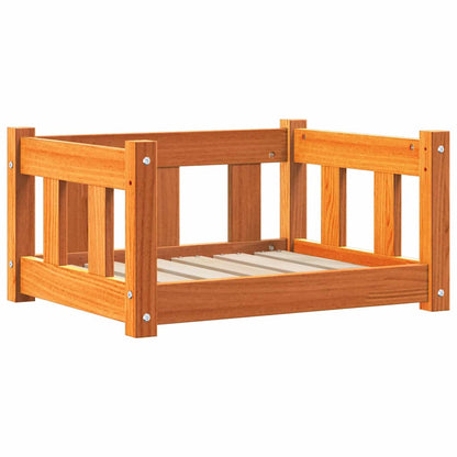 Dog Bed with Storage Wax Brown 55 x 45 x 28 cm Solid Pine Wood