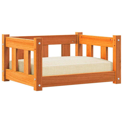 Dog Bed with Storage Wax Brown 55 x 45 x 28 cm Solid Pine Wood
