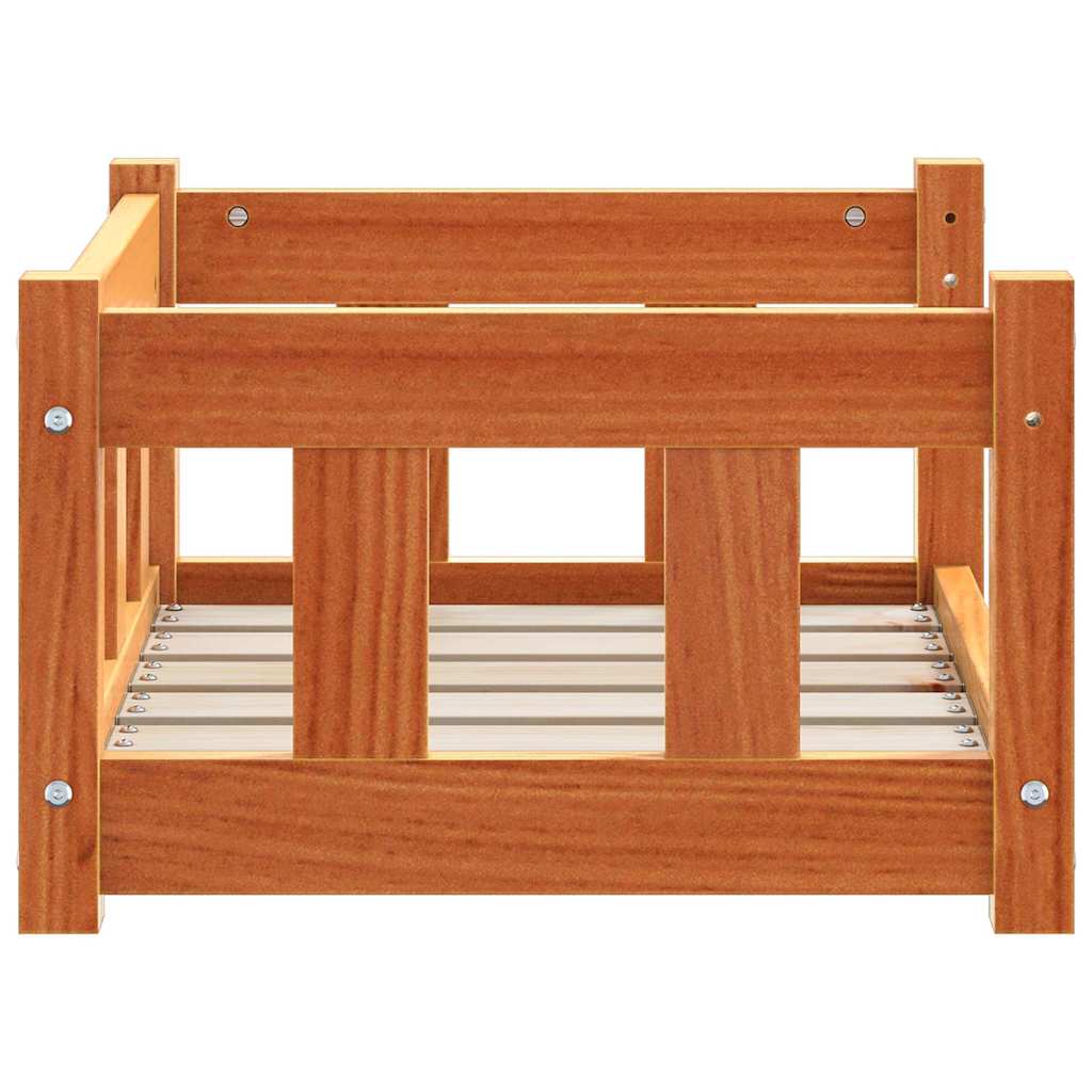Dog Bed with Storage Wax Brown 55 x 45 x 28 cm Solid Pine Wood