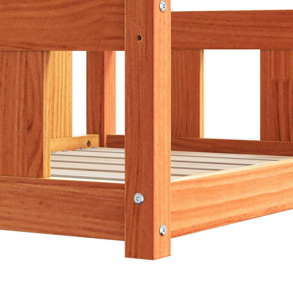 Dog Bed Wax Brown 65.5 x 50 x 28 cm Solid Pine Wood