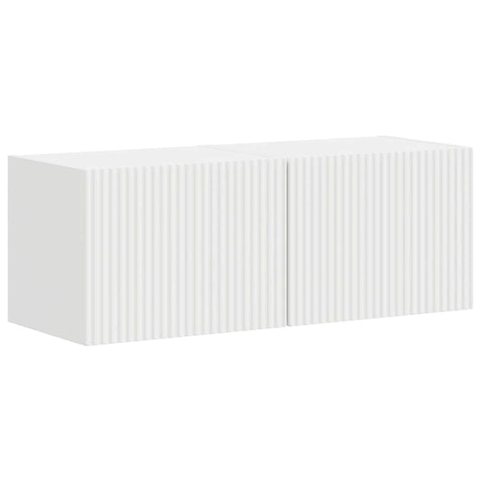 TV Wall Cabinet 2 pcs White Engineered Wood