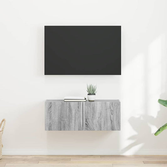 TV Wall Cabinet 2 pcs Grey Sonoma Engineered Wood
