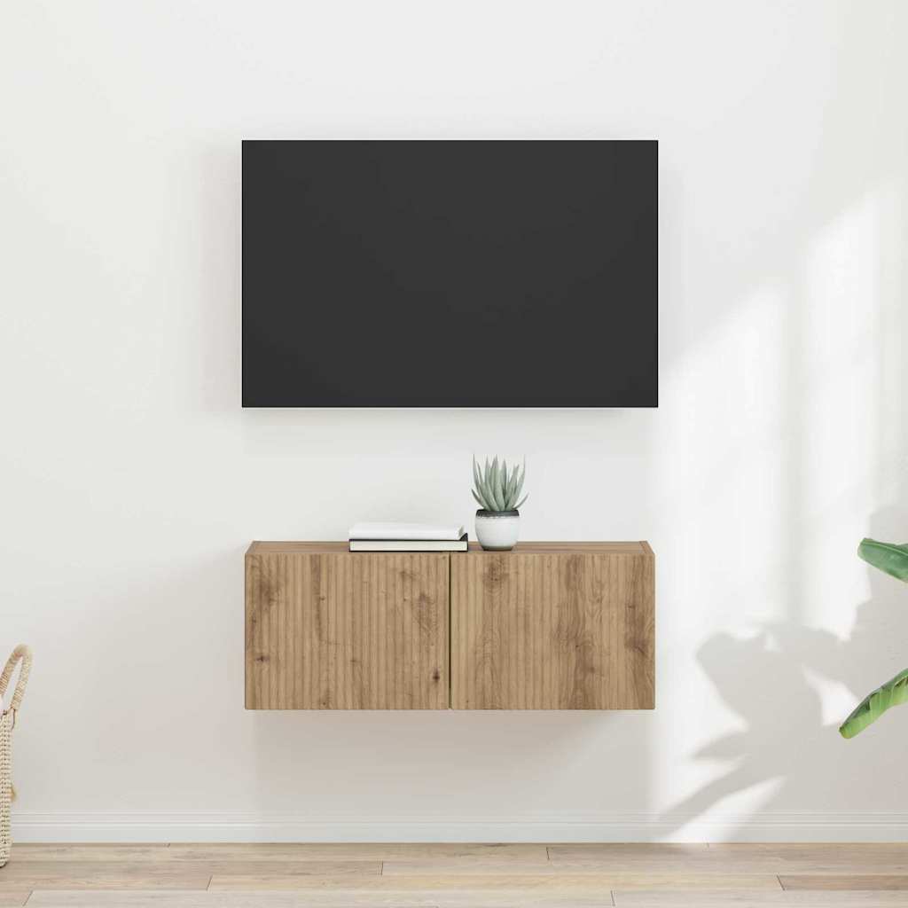 TV Wall Cabinet 2 pcs Artisian Oak Engineered Wood